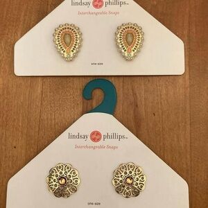 Lindsay Phillips Gold Interchangeable Snaps! Two Pair!